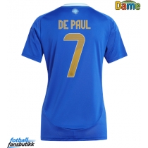 Argentina Rodrigo De Paul #7 Bortedrakt Dame Copa America 2024 Kortermet